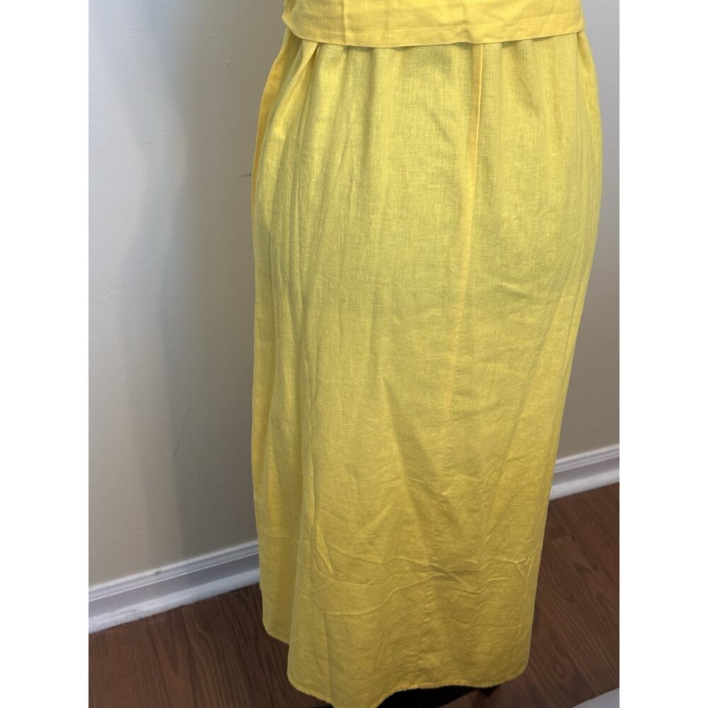 Women's Yellow Linen Dress by Ann Taylor Factory Size S Midi Yellow Summer Dress - Picture 13 of 16